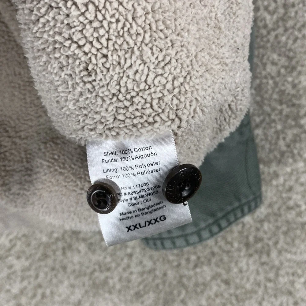 Levi's Sherpa Lined Shaket XXL Distressed *Flaws* Chore Barn Coat Trucker Canvas - Picture 5 of 7